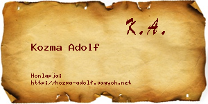 Kozma Adolf névjegykártya