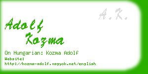 adolf kozma business card